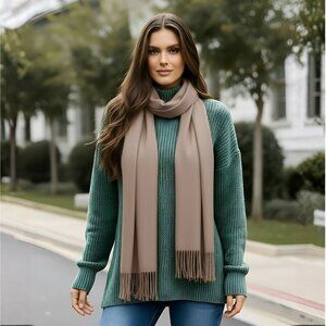 Oussum Womens Light Brown Solid Stole Scarf Ladies Scarve